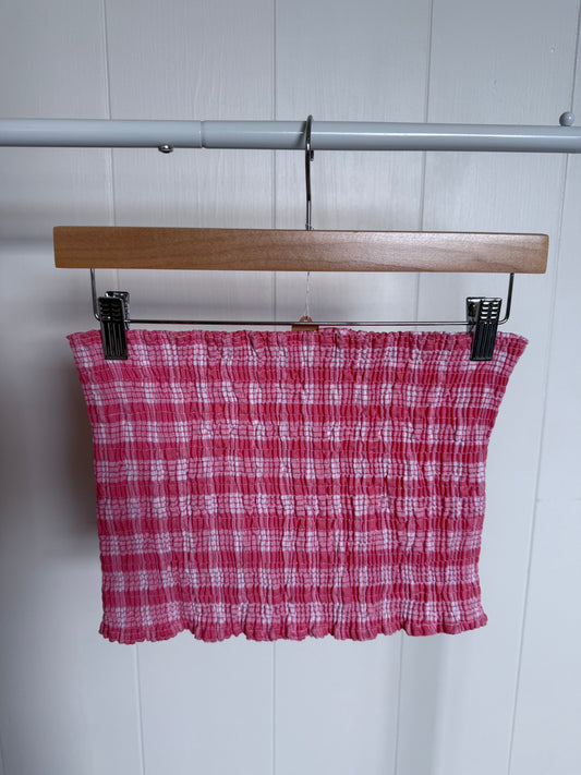 Medium Guava Palaka Tube Top